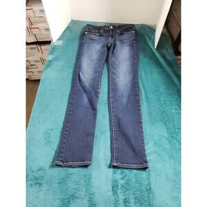 American Eagle Jeans Size 2 Womens Blue Stretch Pants Denim Mid Rise Skinny